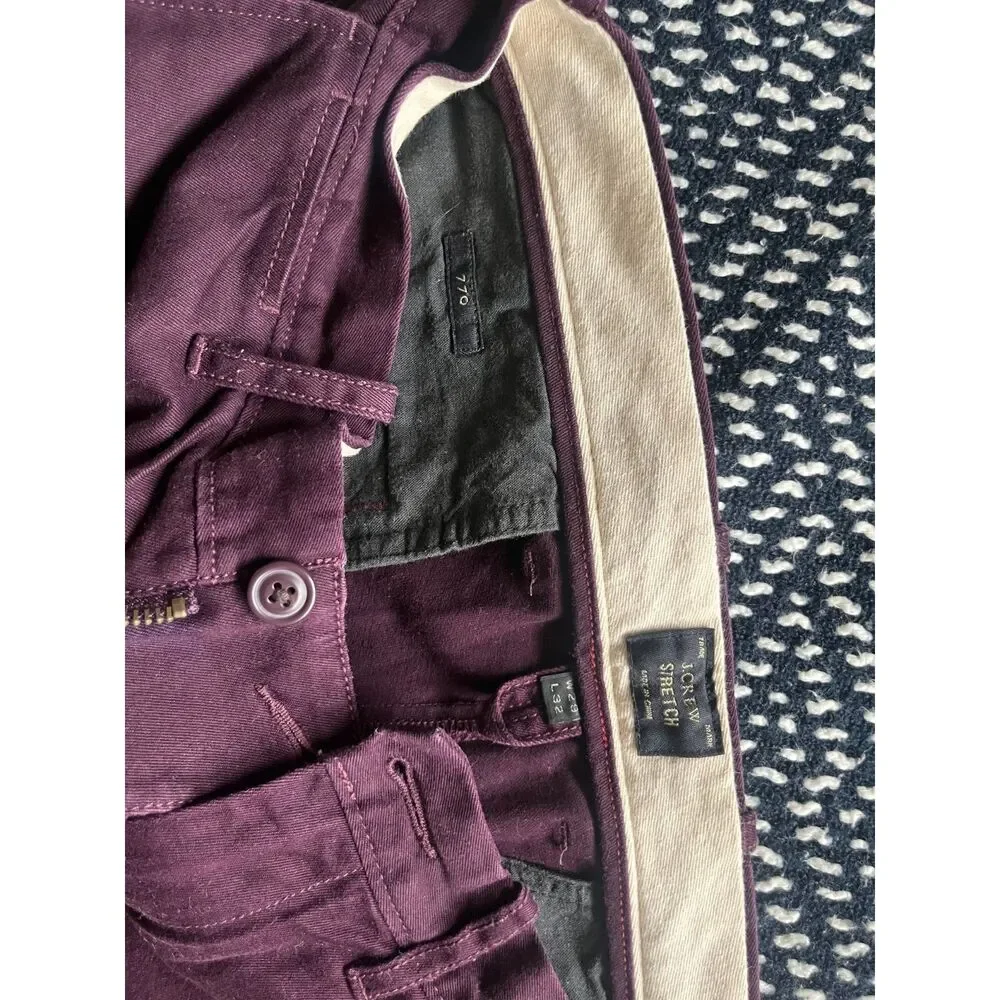 J.Crew 770 Stretch Chinos in Eggplant